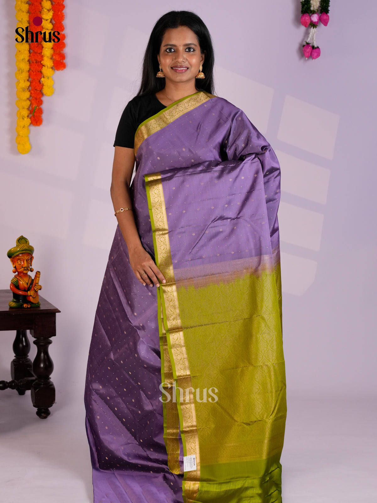 EAS09003 - Kanchipuram-halfpure Saree - Shop on Shrus.com