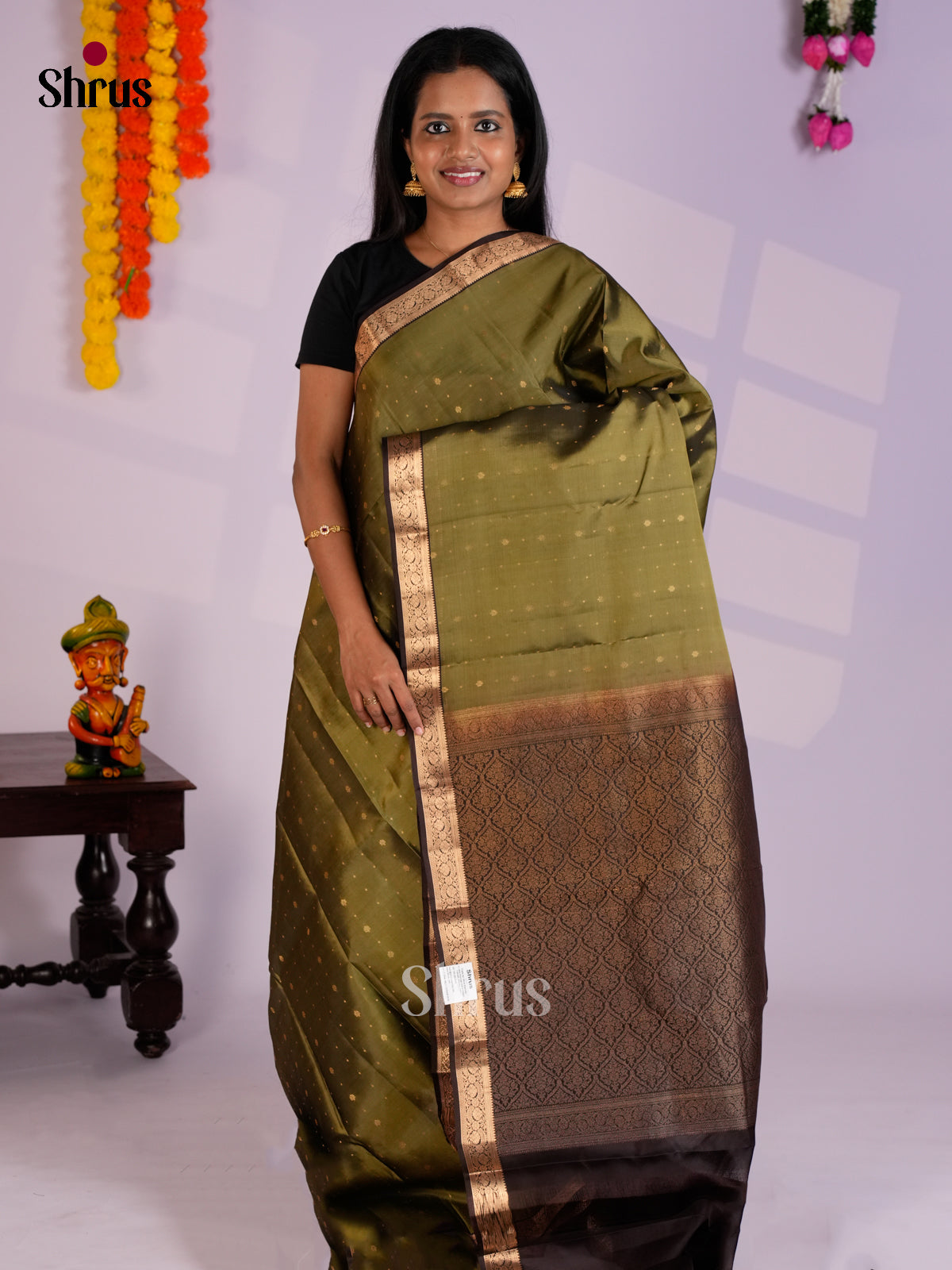 EAS09004 - Kanchipuram-halfpure Saree - Shop on Shrus.com