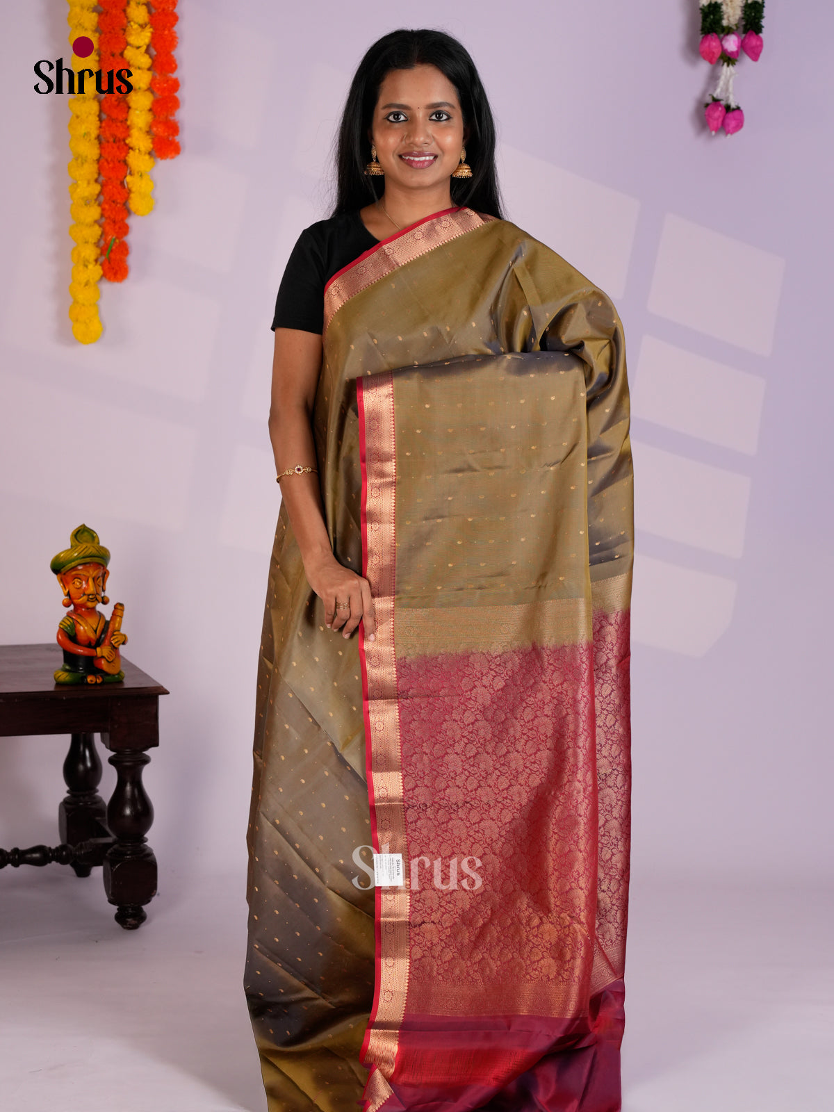 EAS09006 - Kanchipuram-halfpure Saree - Shop on Shrus.com