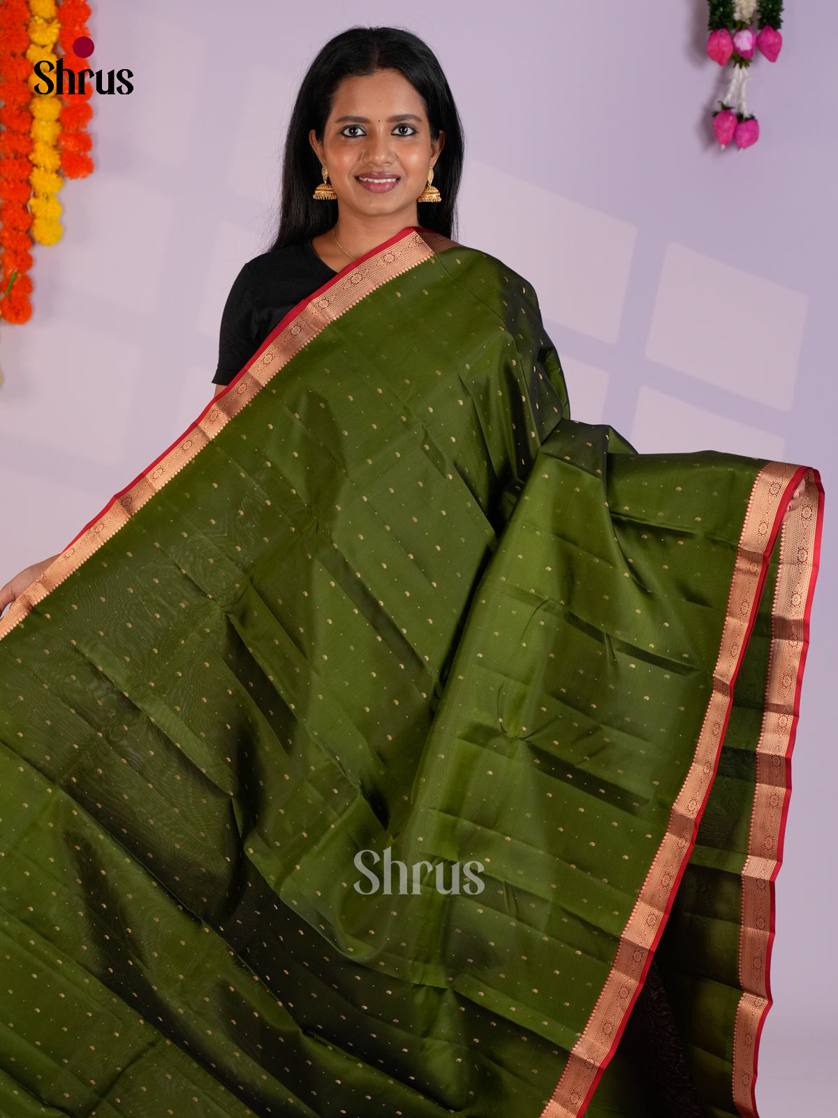 EAS09008 - Kanchipuram-halfpure Saree - Shop on Shrus.com