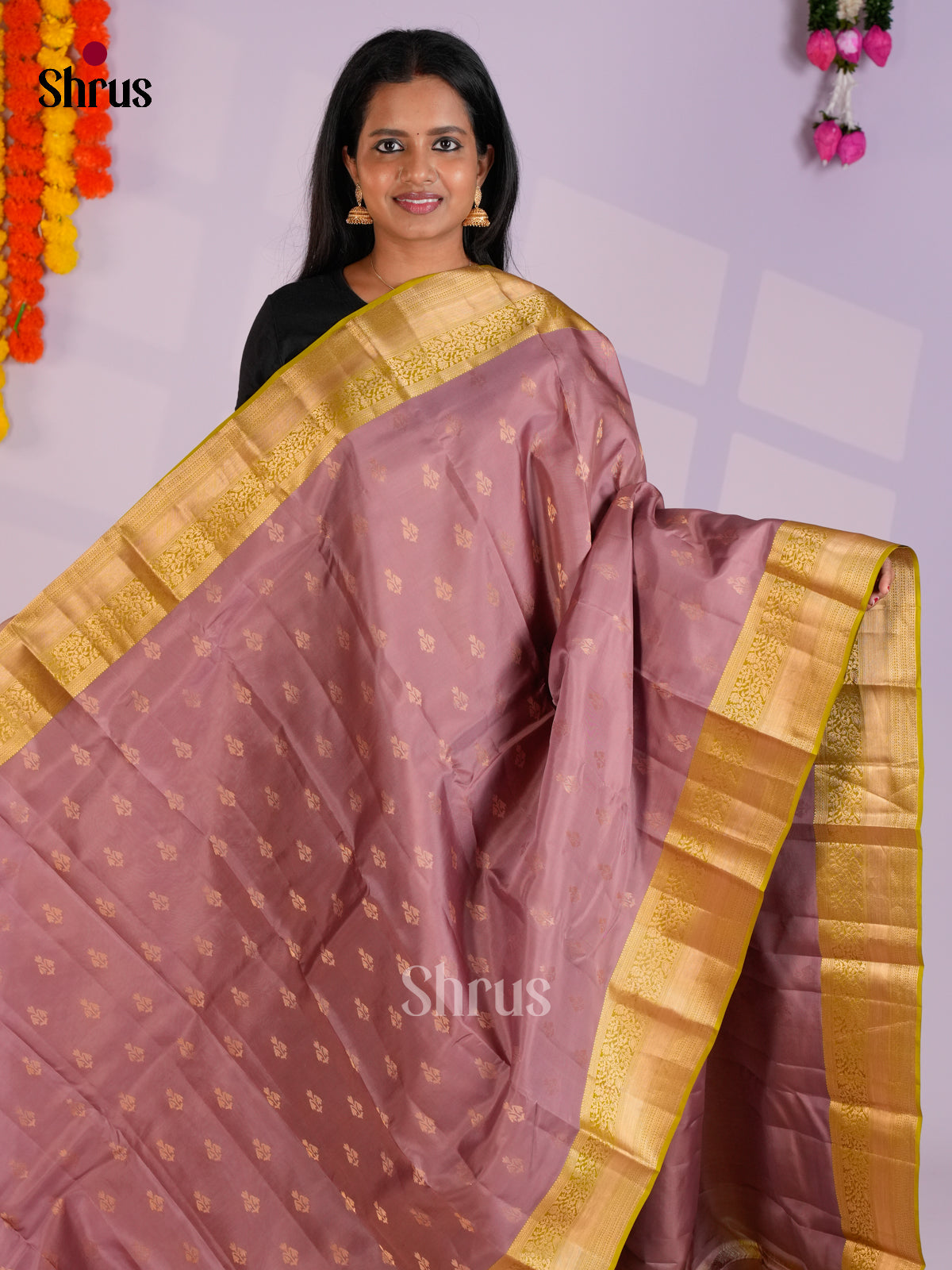 EAS09016 - Kanchipuram-halfpure Saree - Shop on Shrus.com