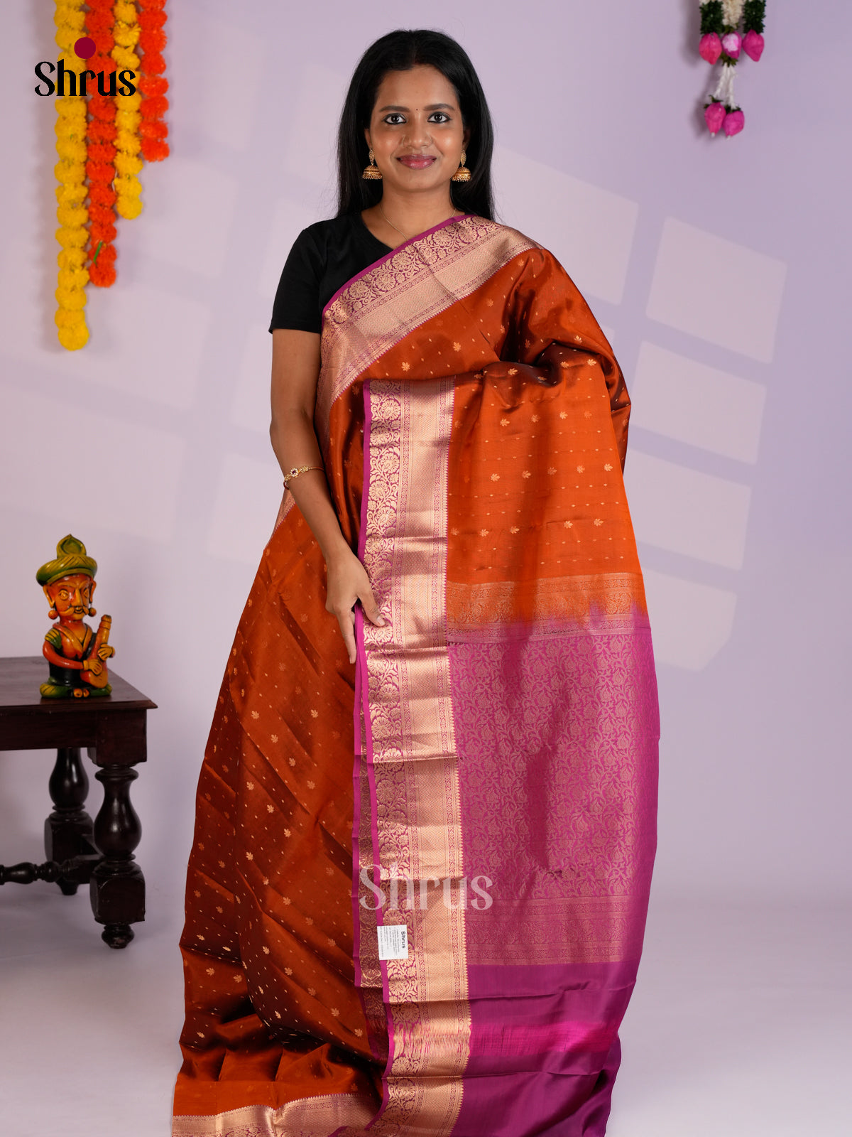 EAS09019 - Kanchipuram-halfpure Saree - Shop on Shrus.com