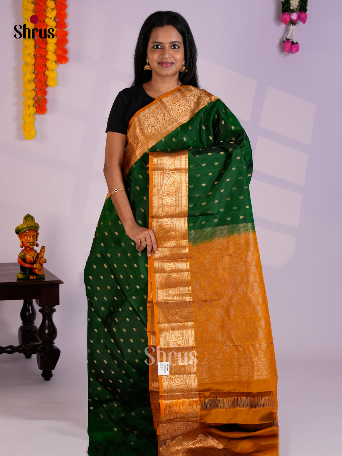 EAS09024 - Kanchipuram-halfpure Saree - Shop on Shrus.com
