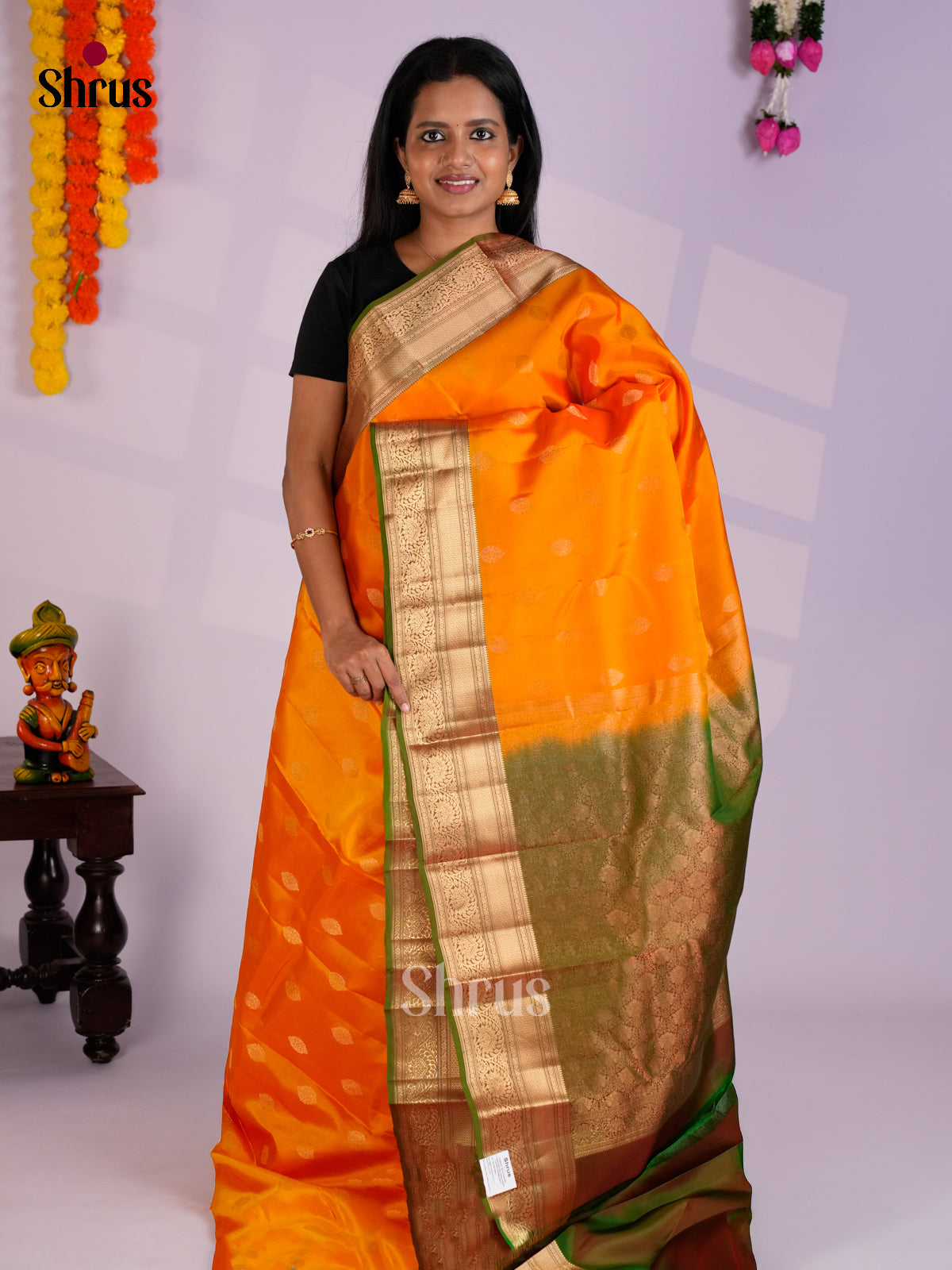EAS09025 - Kanchipuram-halfpure Saree - Shop on Shrus.com