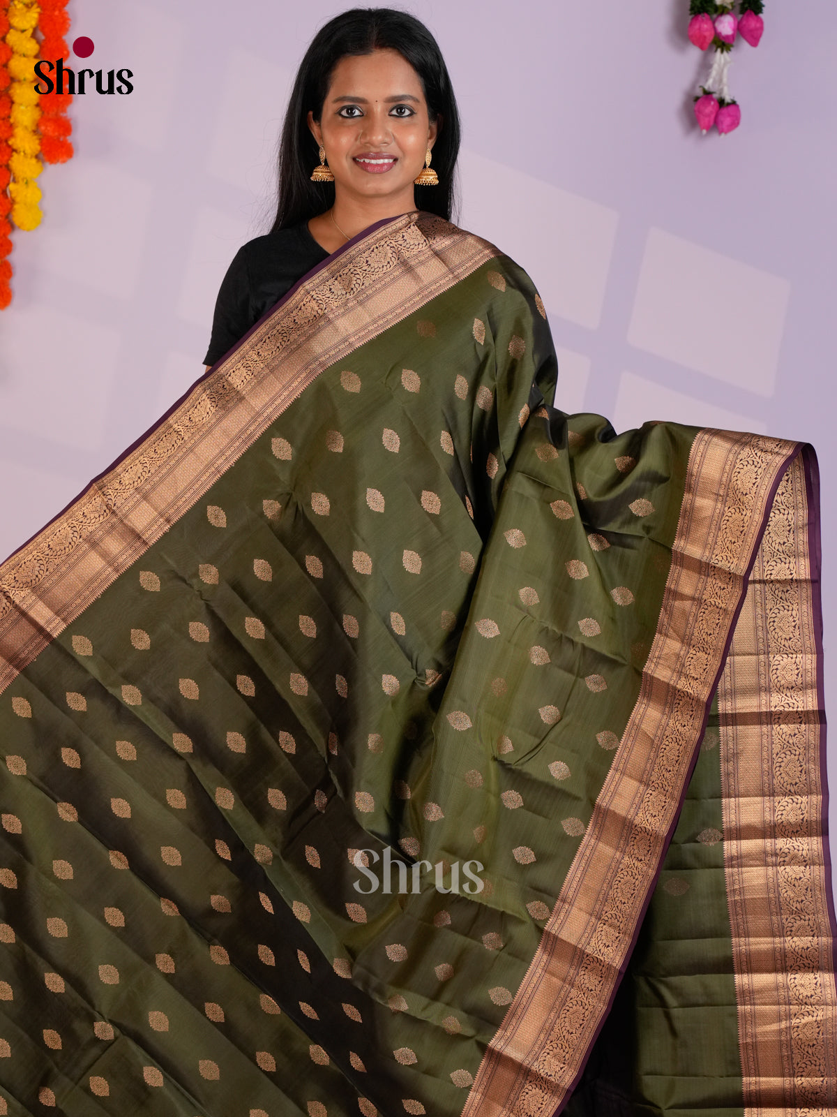 EAS09026 - Kanchipuram-halfpure Saree - Shop on Shrus.com