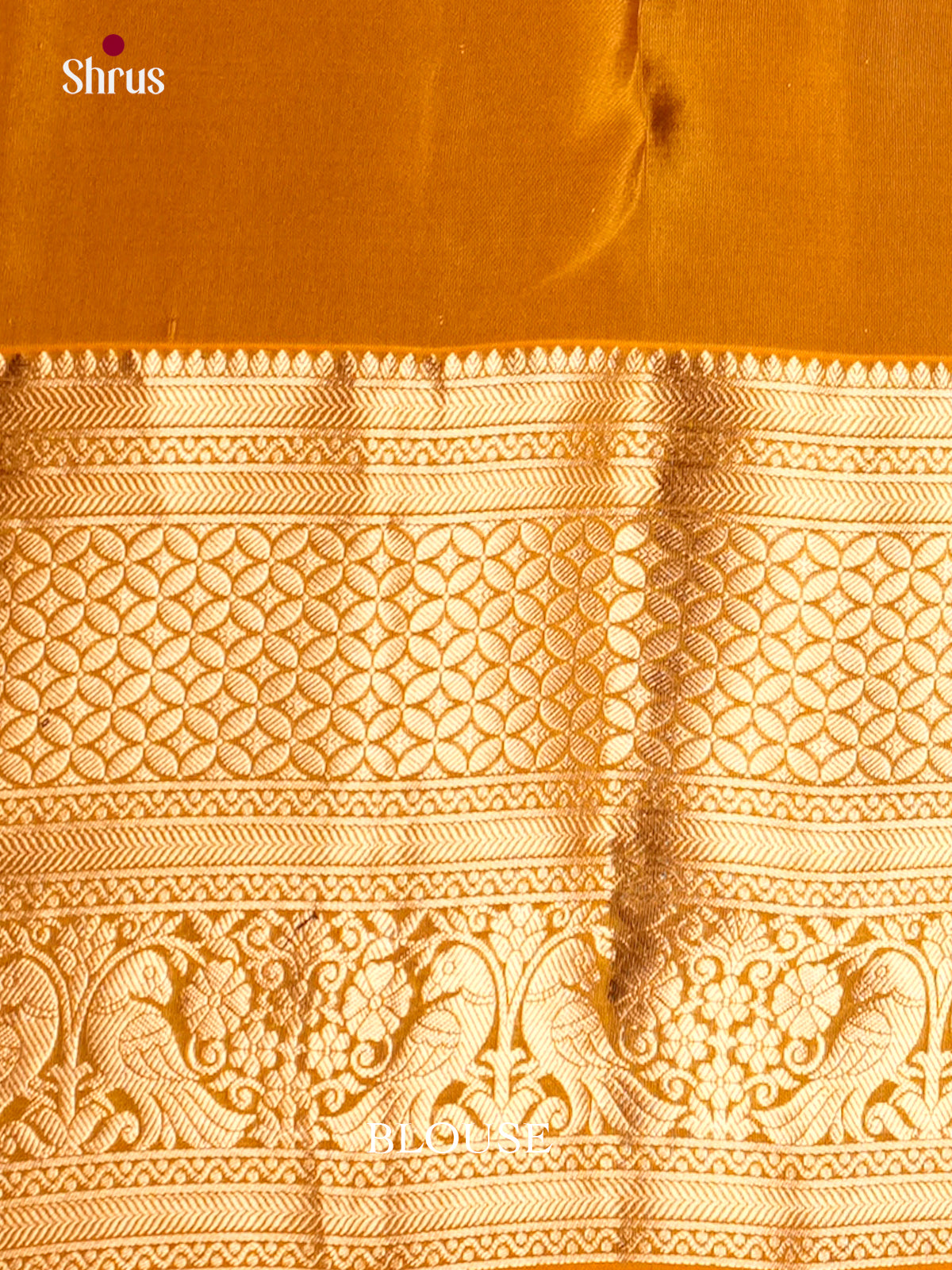 Peacock Blue & Mustard - Kanchipuram-halfpure Saree-EAS09031 - Shop on Shrus.com