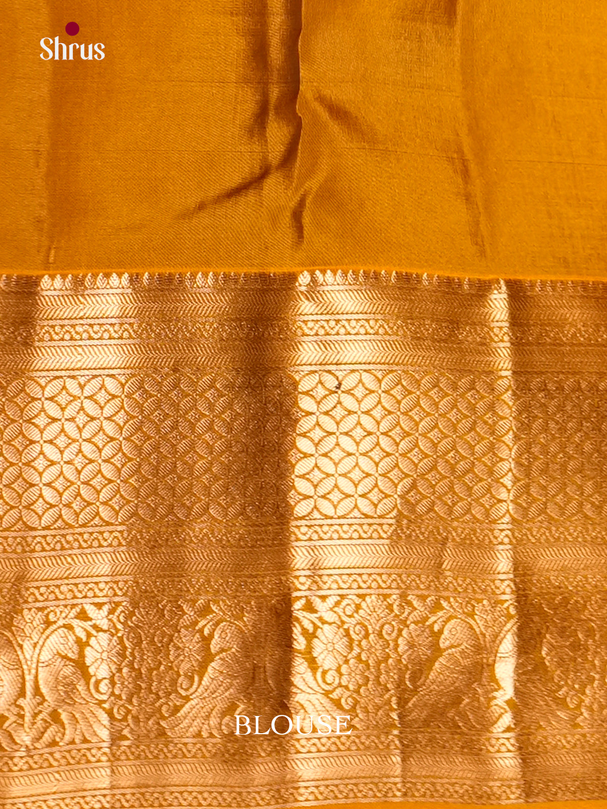 Green & Mustard - Kanchipuram-halfpure Saree- EAS09032 - Shop on Shrus.com