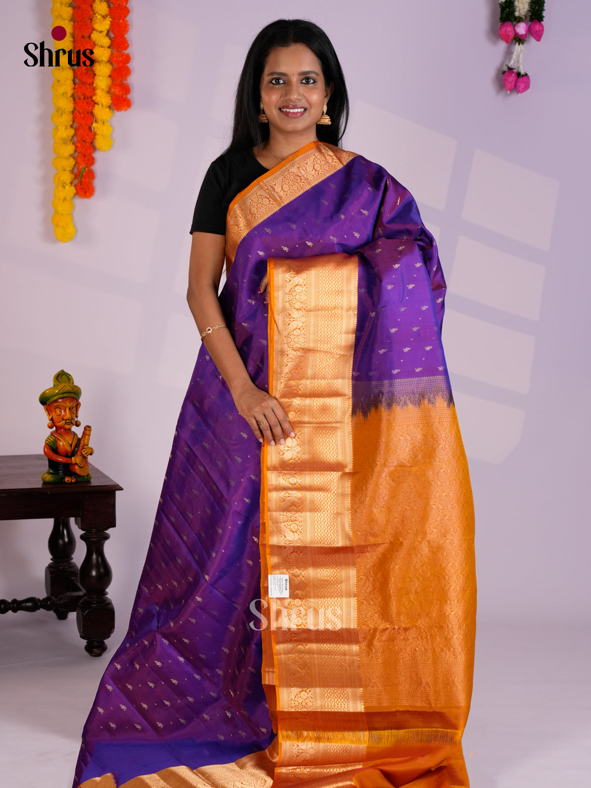 EAS09034 - Kanchipuram-halfpure Saree - Shop on Shrus.com