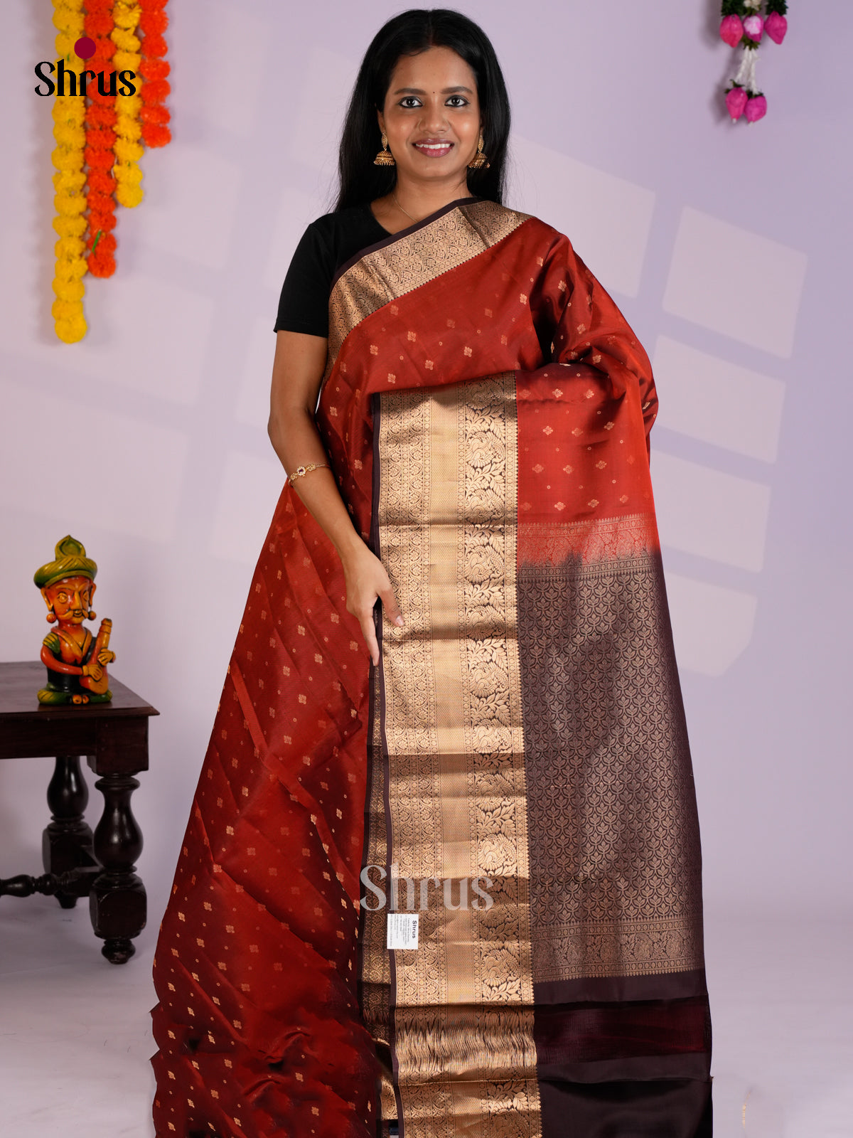 EAS09038 - Kanchipuram-halfpure Saree - Shop on Shrus.com