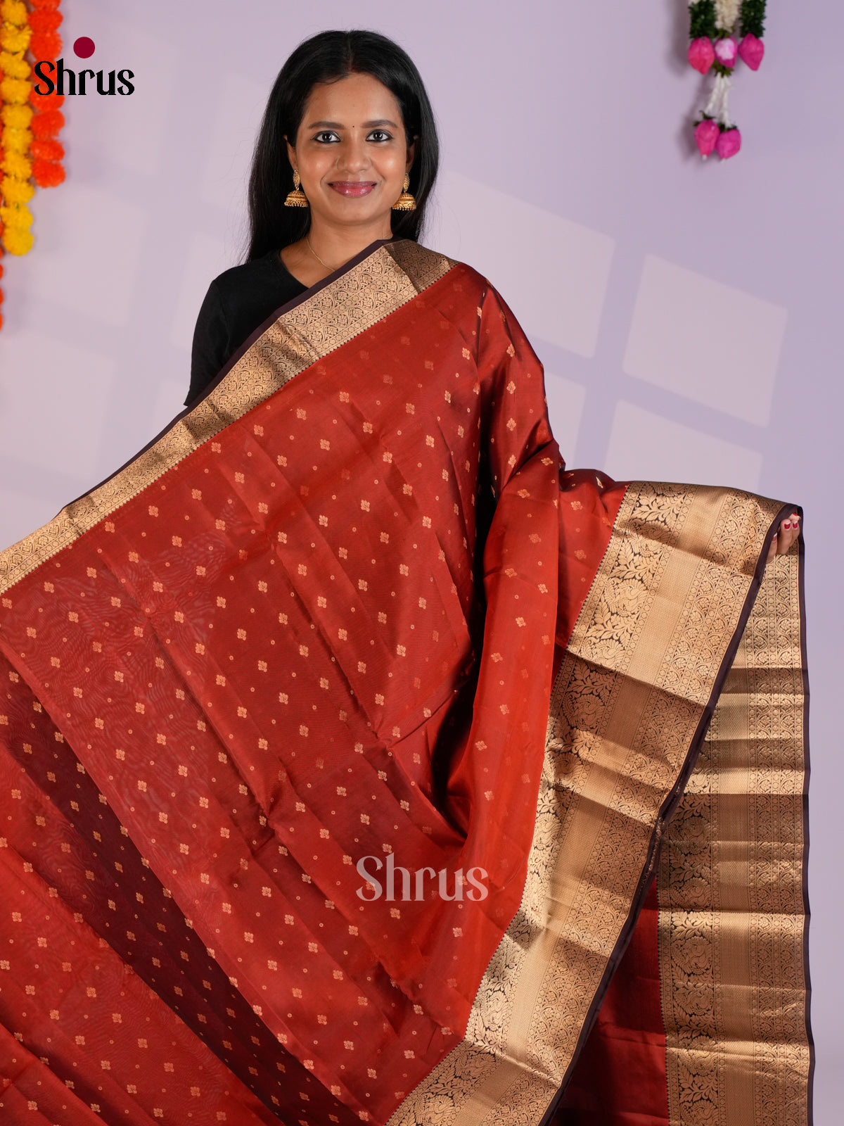 EAS09038 - Kanchipuram-halfpure Saree - Shop on Shrus.com