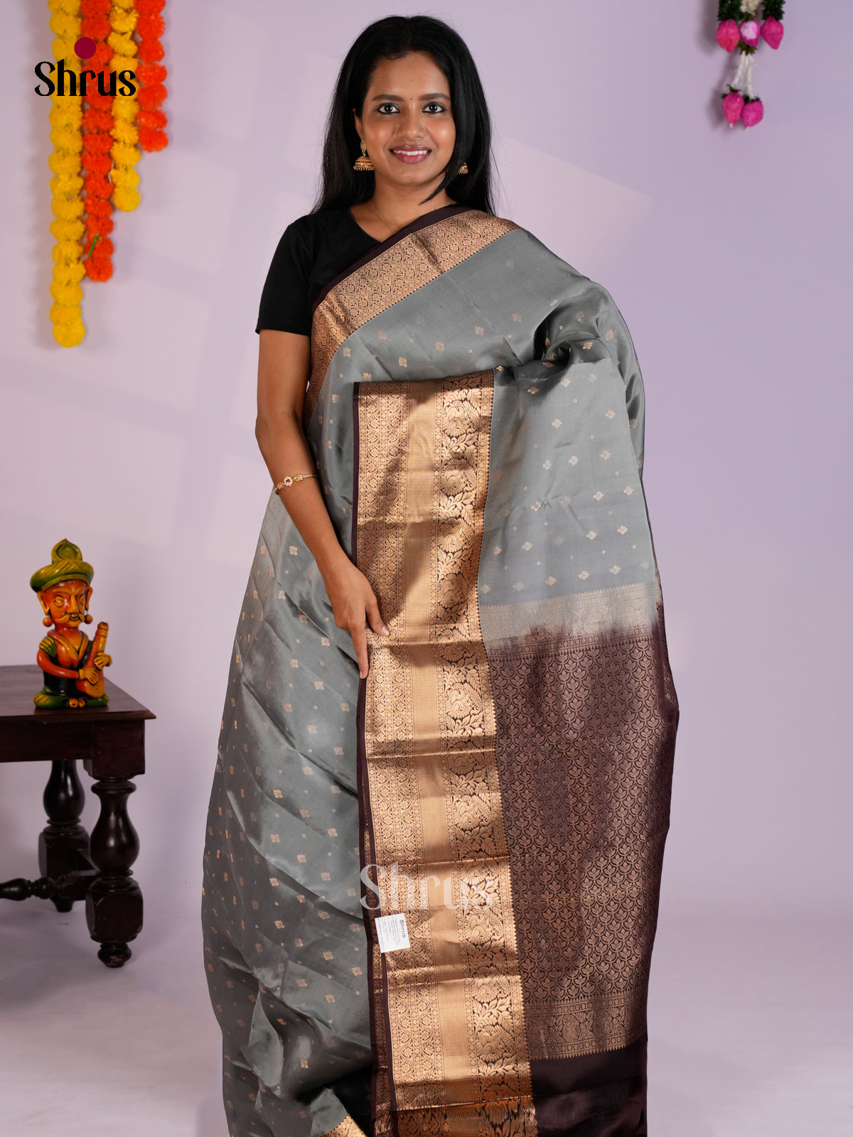 EAS09040 - Kanchipuram-halfpure Saree