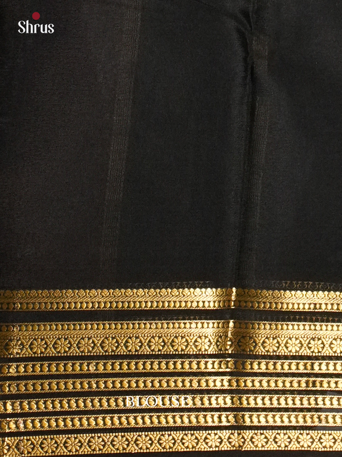 Lustrous Mustard & Black Mysore Silk Saree with zari striped border-EAS09122