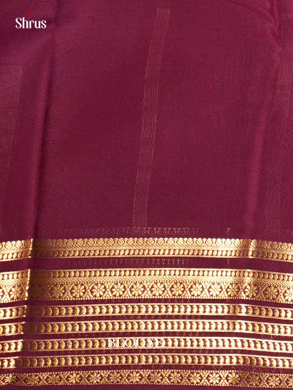 Lustrous Mustard & Purple Mysore Silk Saree - with gold zari striped border -EAS09125