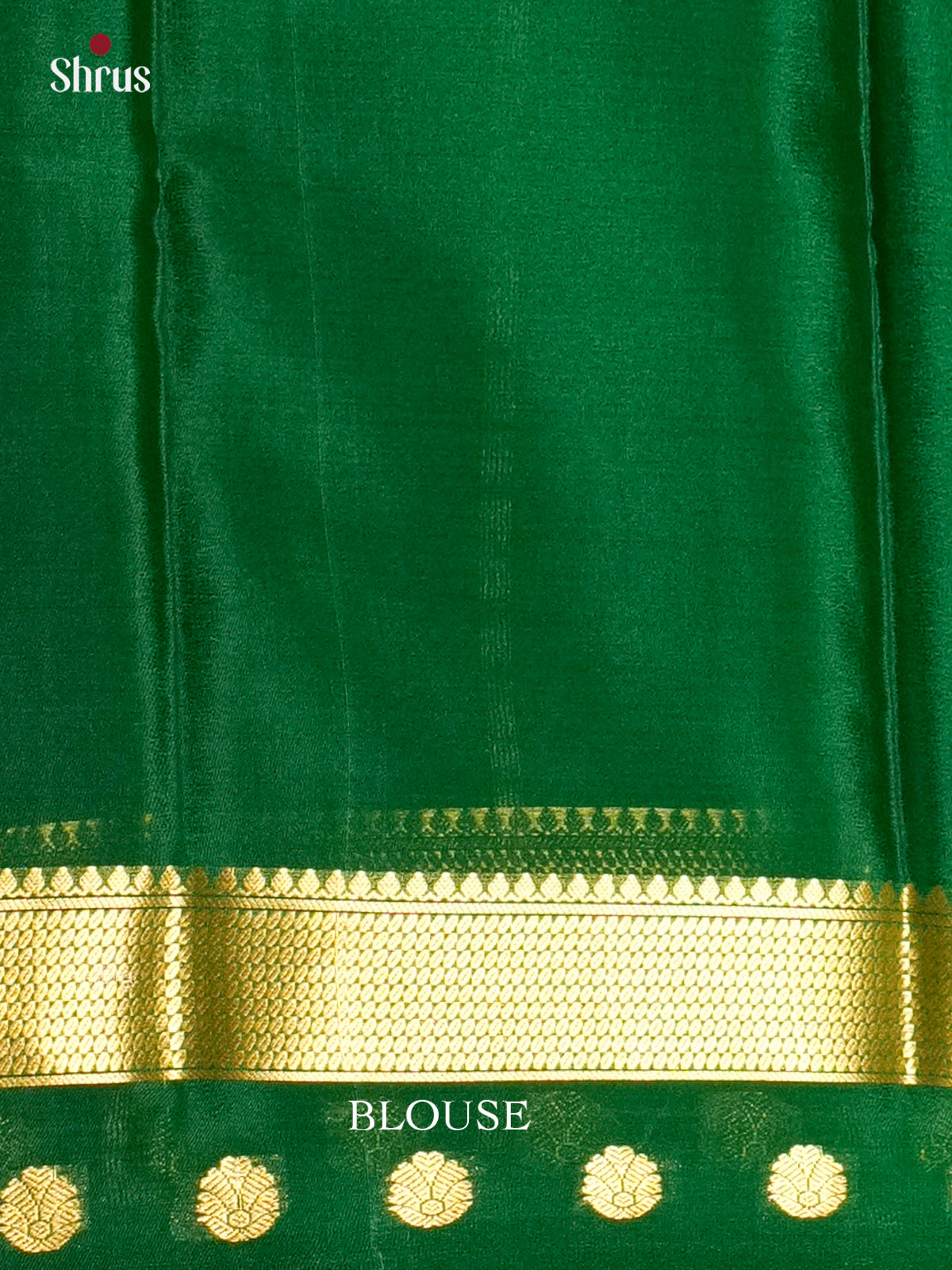 Regal Pink & Green Mysore Silk Saree with contrast zari border- EAS09140