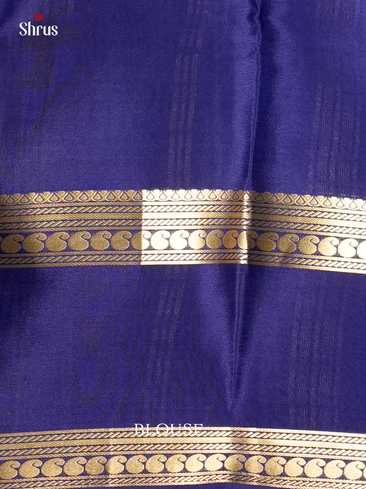 Celestial Sky Blue & Blue Mysore Silk Saree with rettaipet zari border - EAS09162