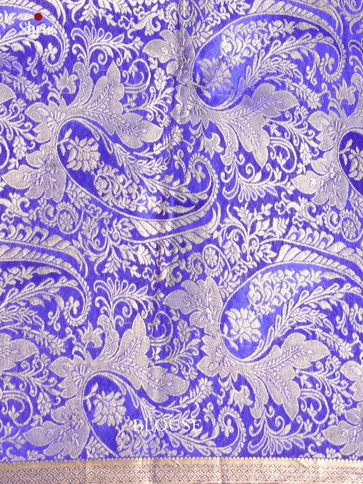 Vibrant Blue Mysore Silk Saree with zari buttas - EAS09168 - Shop on Shrus.com