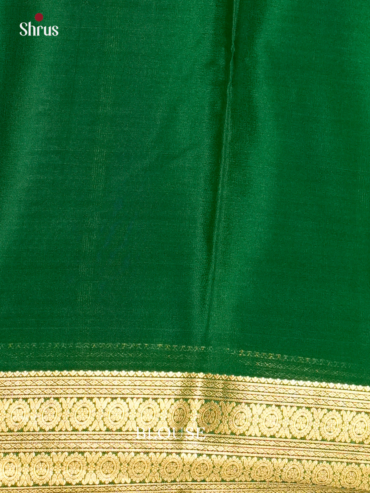 Pretty Red & Green Mysore Silk Saree with zari border- EAS09178