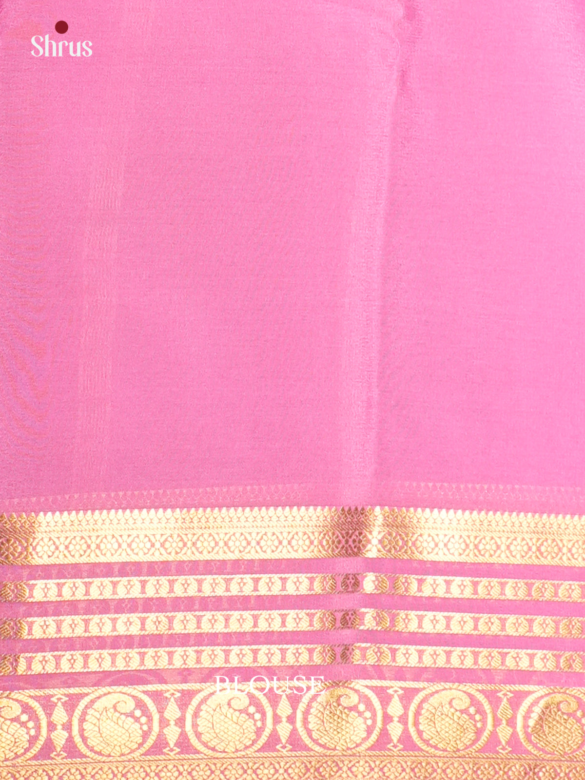 Classy Green & Pink Mysore Silk Saree with rich zari border-EAS09197