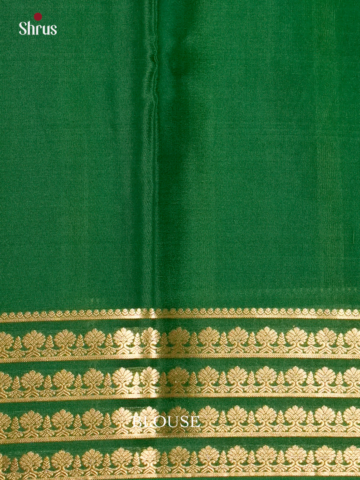 Pretty Red & Green Mysore Silk Saree with contrast zari striped border