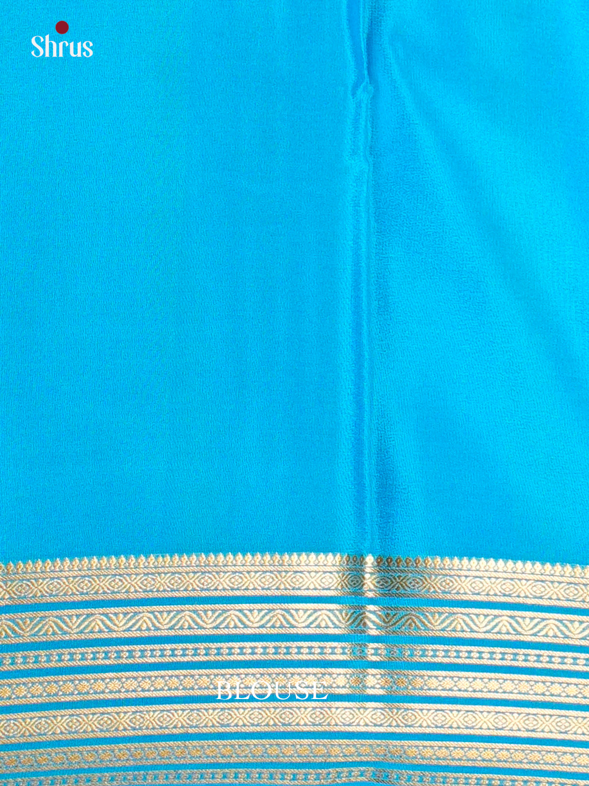 Glorious Yellow & Blue Mysore Silk Saree with gold zari striped border -EAS09230