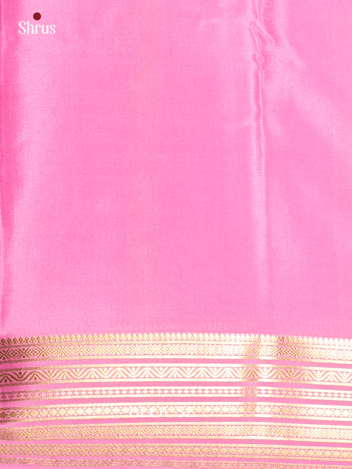 Elegant Red Mysore Silk Saree with contrast Pink zari striped border - EAS09232