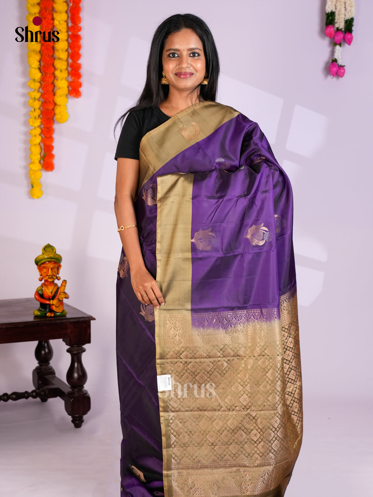 EAS10020 - Softsilk-halfpure Saree - Shop on Shrus.com
