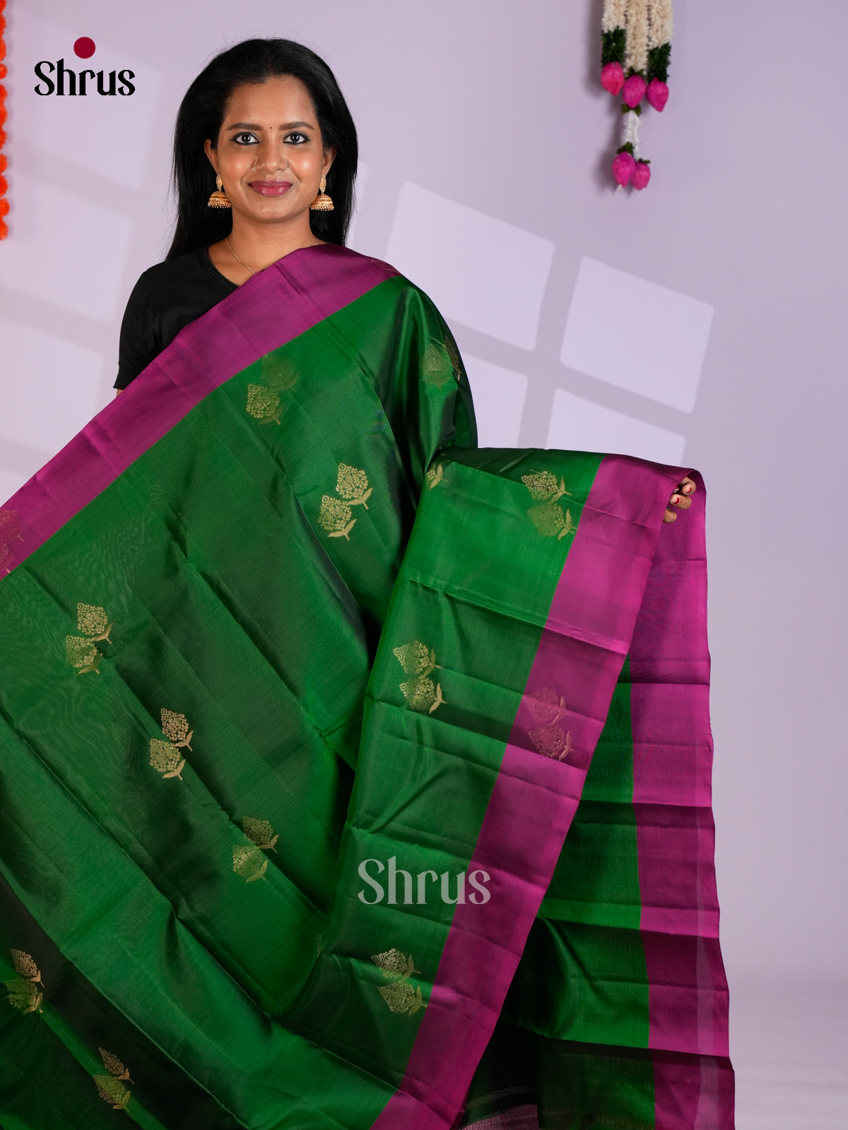EAS10027 - Softsilk-halfpure Saree - Shop on Shrus.com