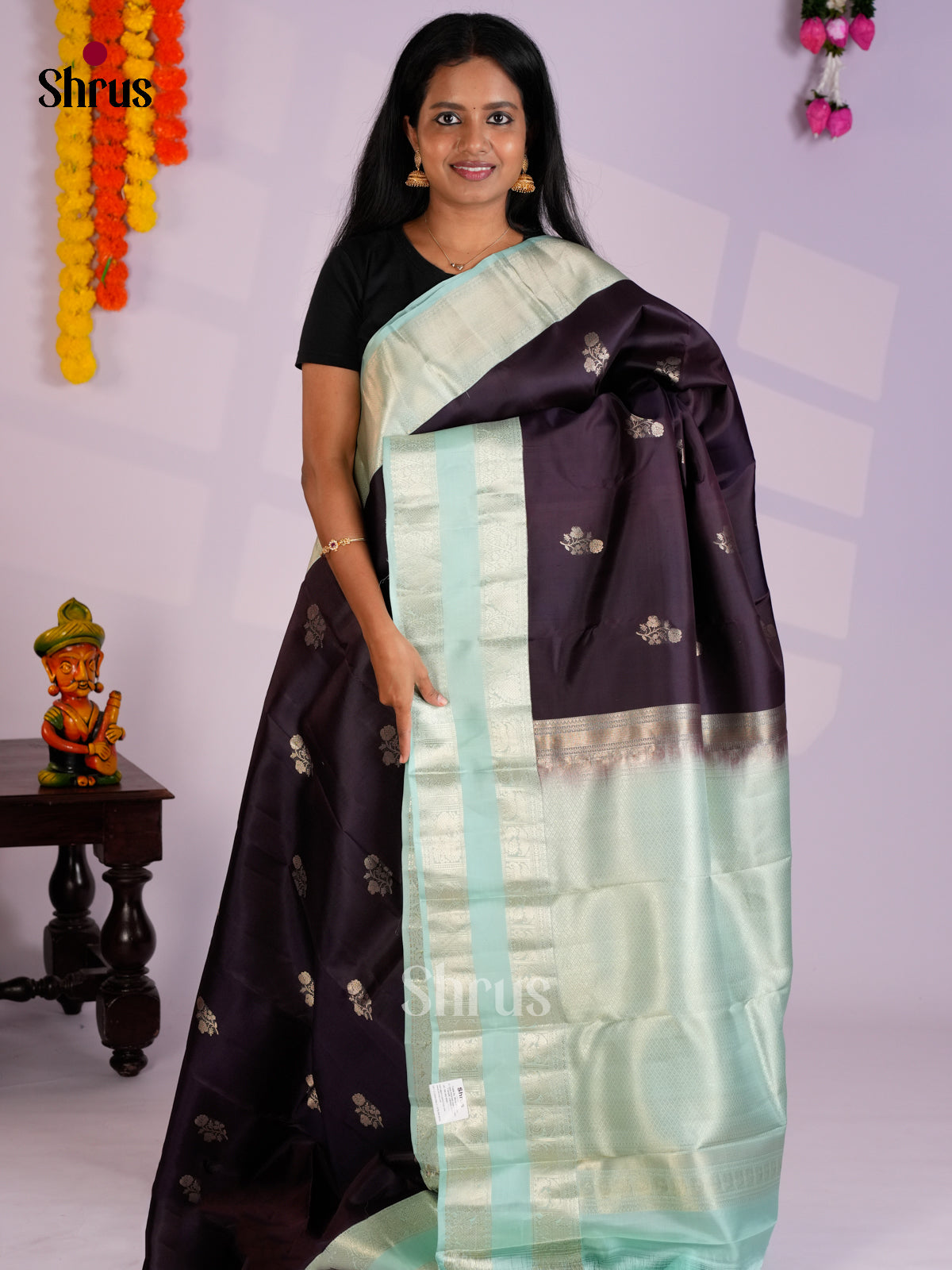 EAS10095 - Kanchipuram silk Saree - Shop on Shrus.com