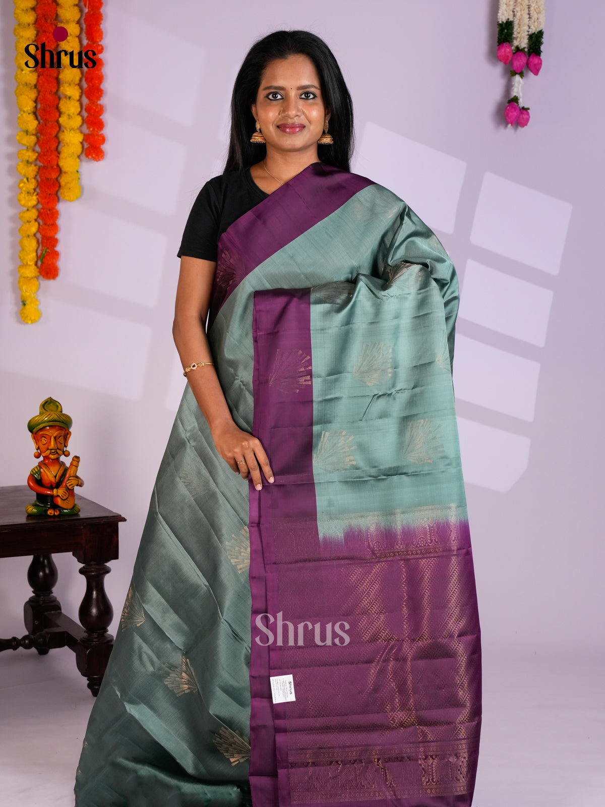 EAS10124 - Softsilk-halfpure Saree - Shop on Shrus.com