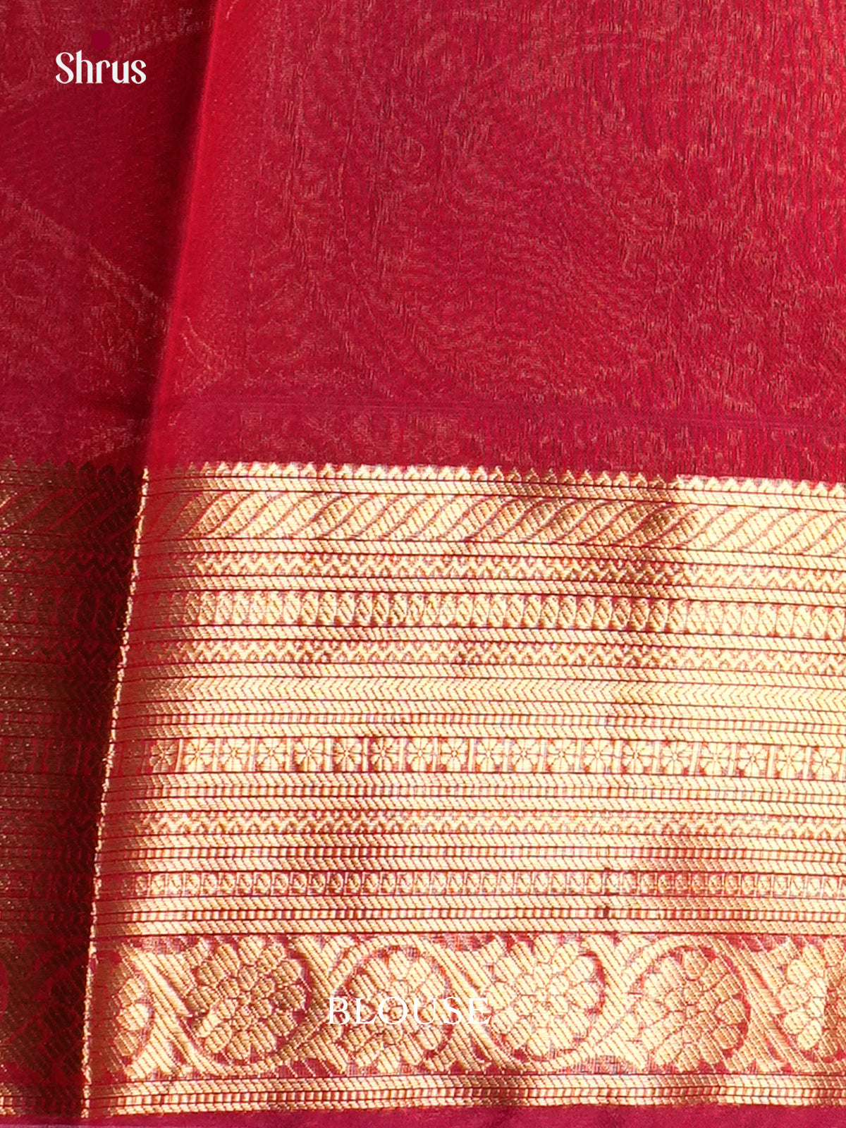 Blue & Red - Timeless Silk Cotton Saree- EAS12117