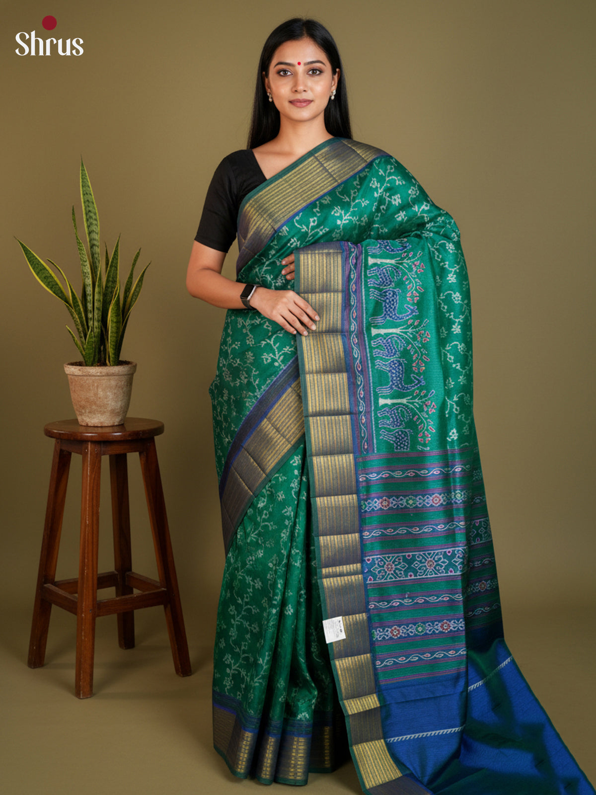 EAS12136 - Semi Patola-Regular Border Saree - Shop on Shrus.com
