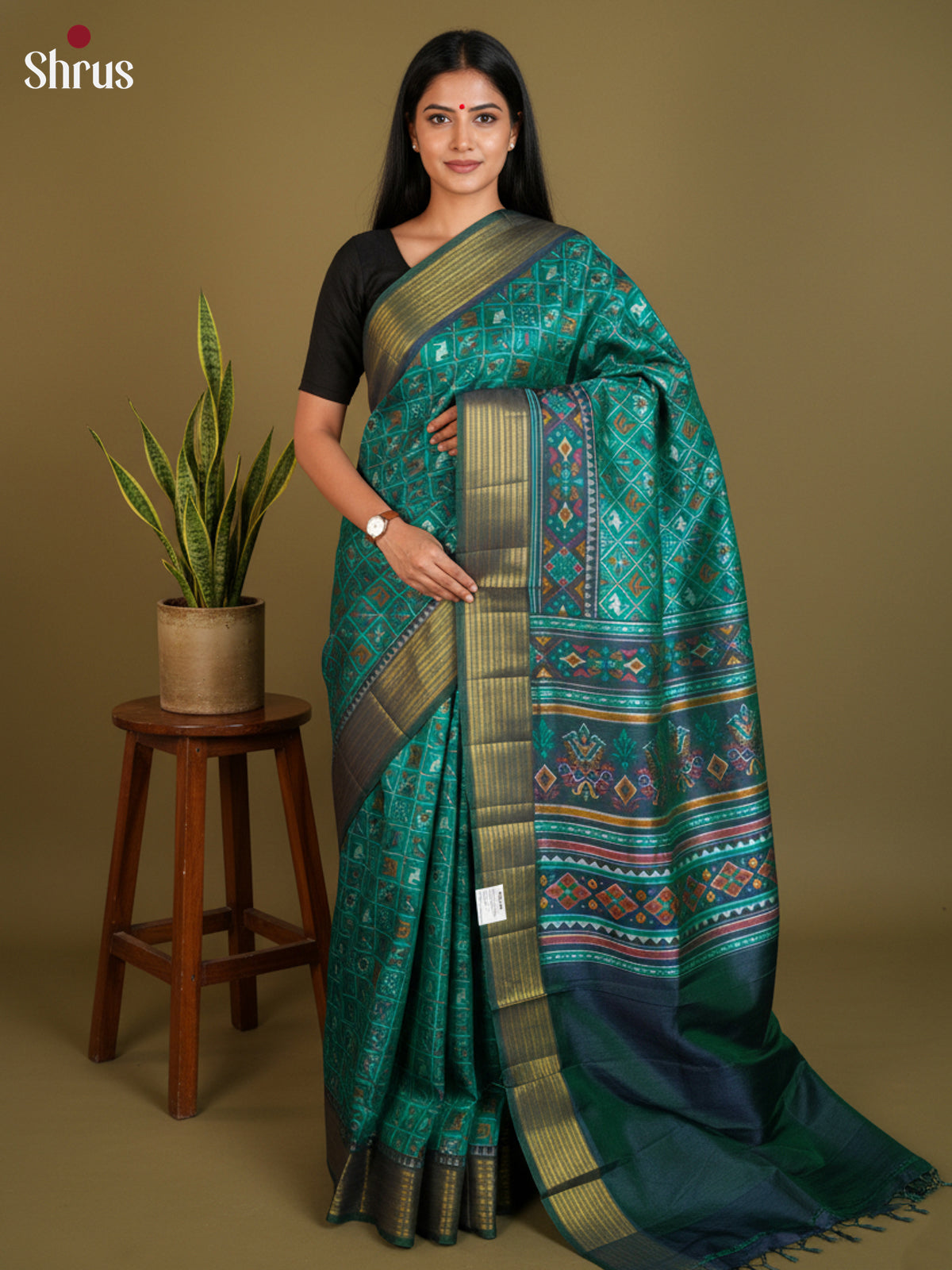 EAS12150 - Semi Patola-Regular Border Saree - Shop on Shrus.com