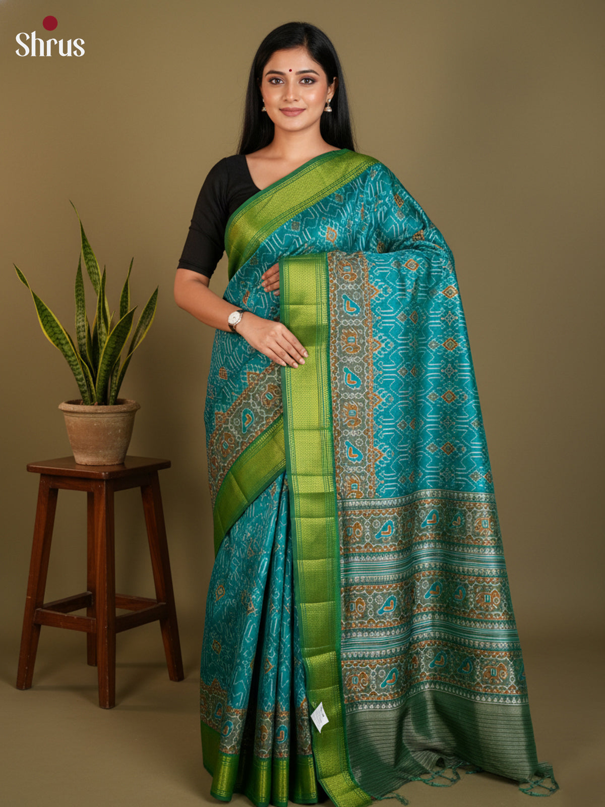 EAS12155 - Semi Patola-Regular Border Saree - Shop on Shrus.com