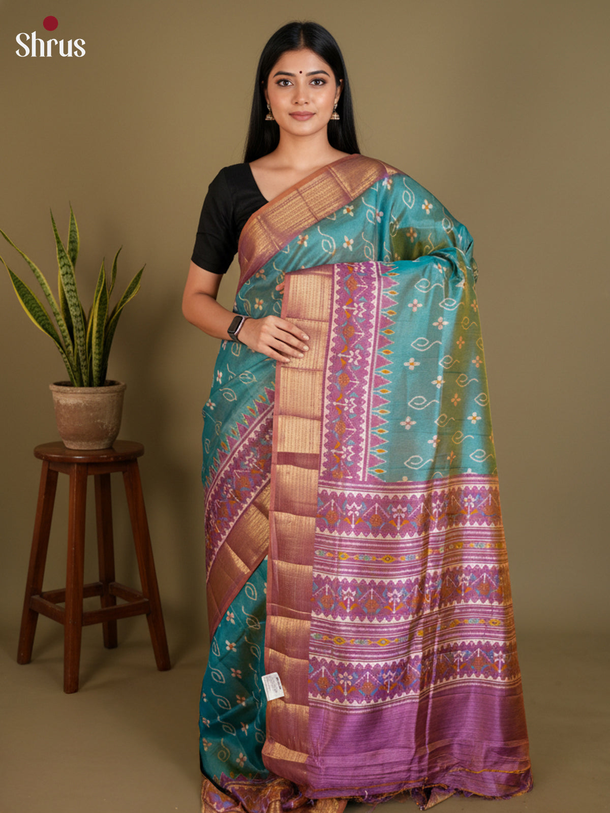 EAS12158 - Semi Patola-Regular Border Saree - Shop on Shrus.com