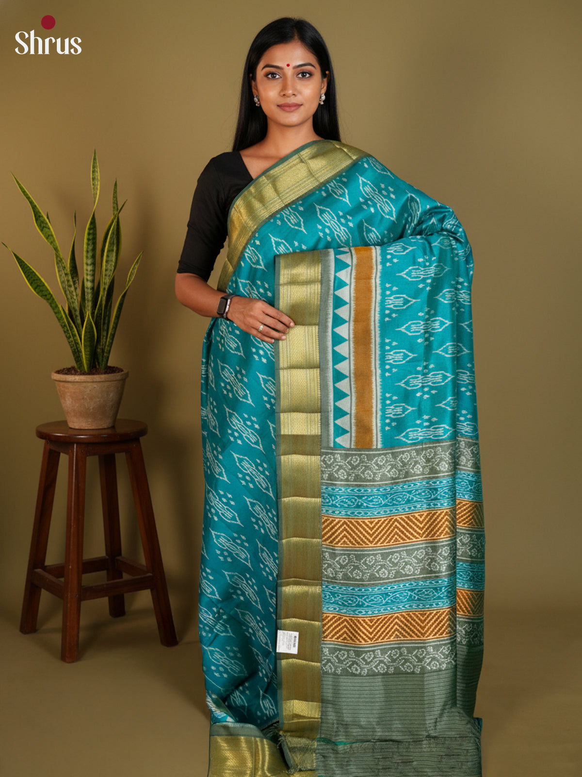 EAS12159 - Semi Patola-Regular Border Saree - Shop on Shrus.com
