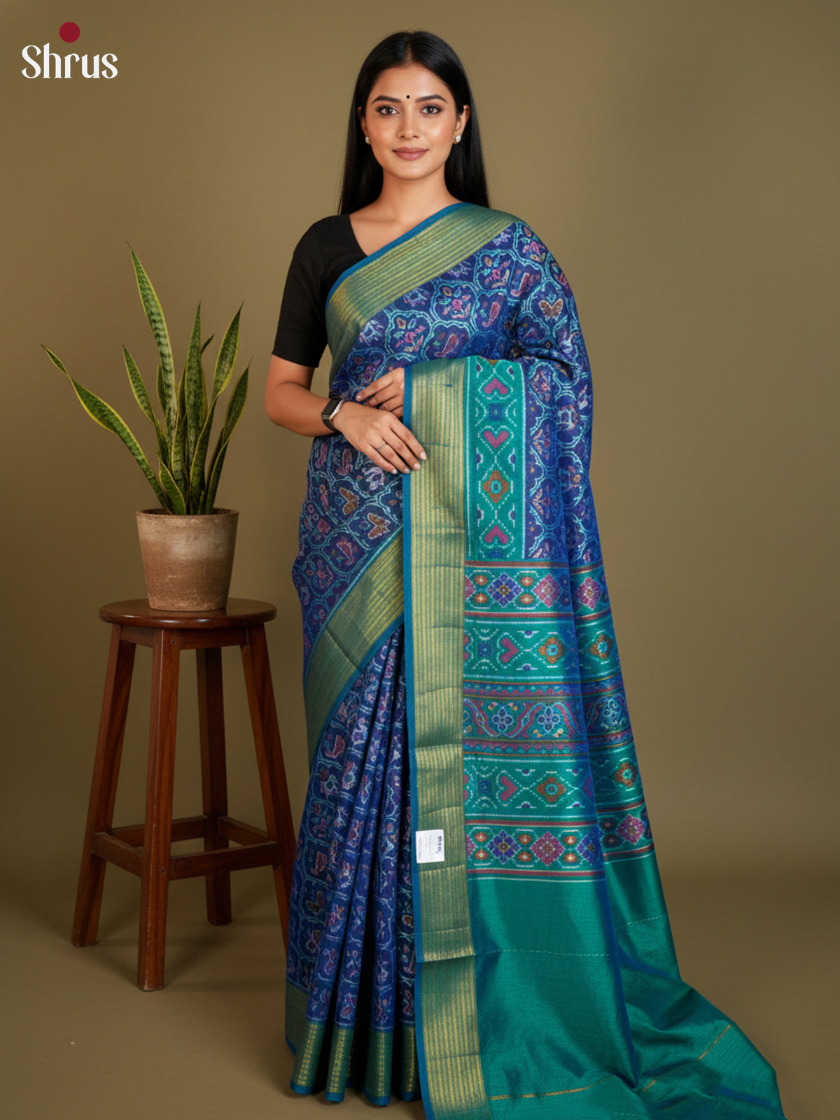 EAS12182 - Semi Patola-Regular Border Saree - Shop on Shrus.com