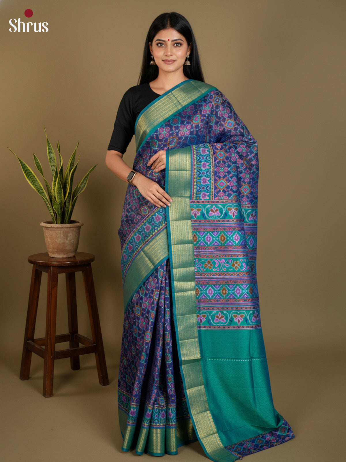 EAS12183 - Semi Patola-Regular Border Saree