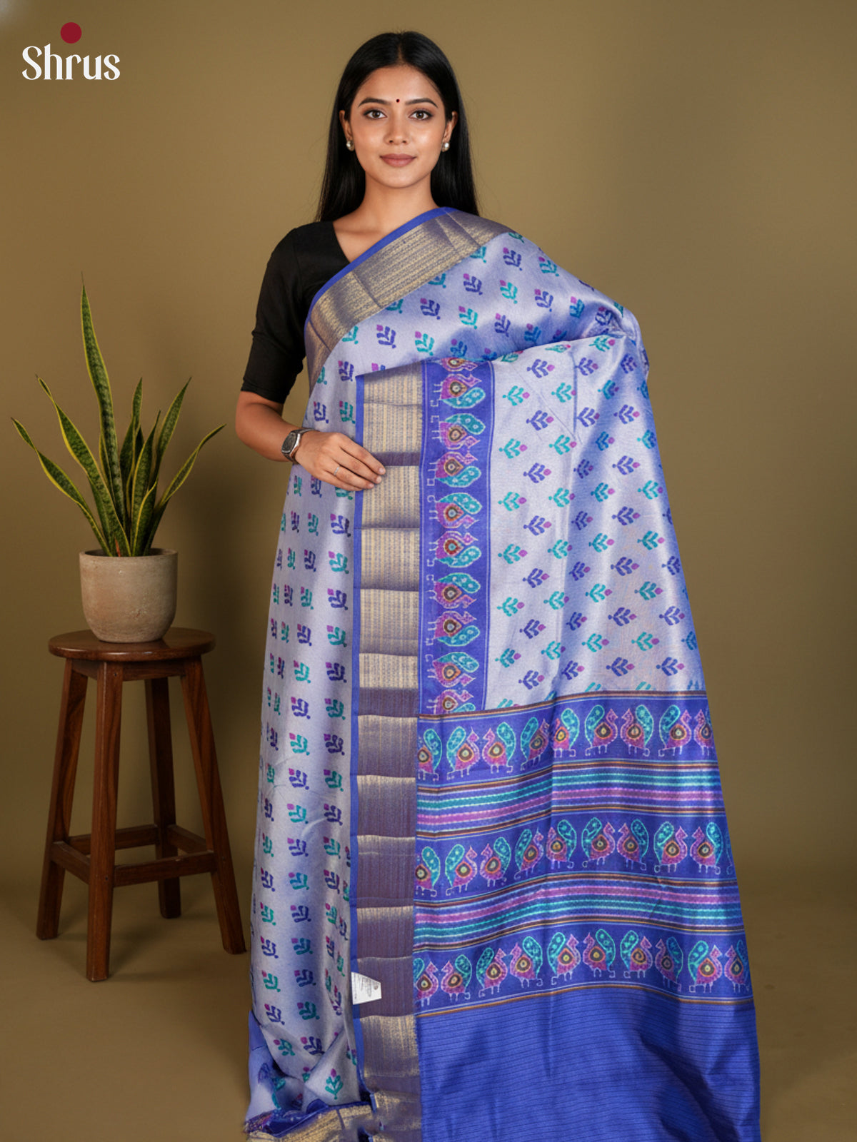 EAS12204 - Semi Patola-Regular Border Saree - Shop on Shrus.com