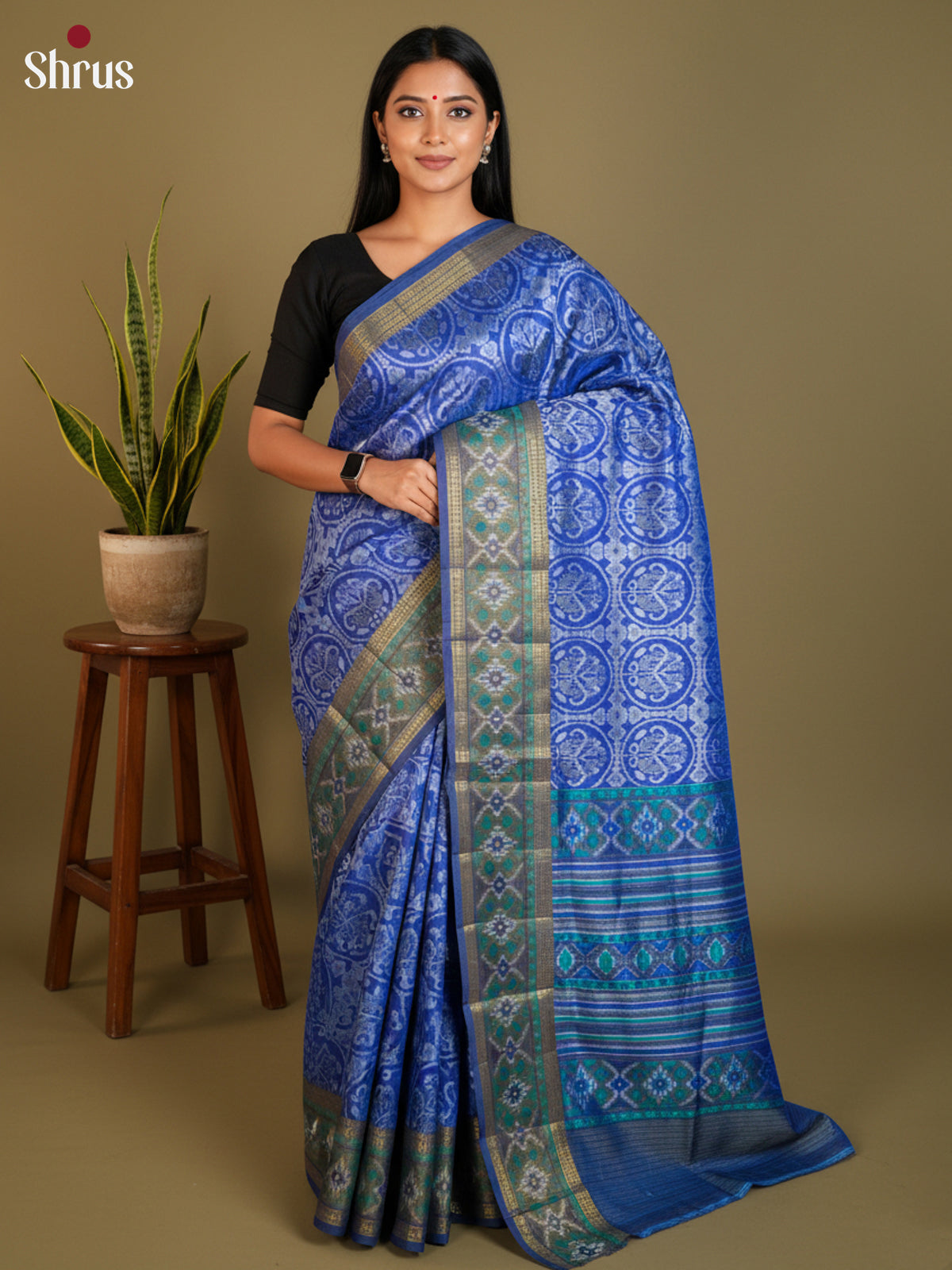 EAS12207 - Semi Patola -Rettapet border Saree