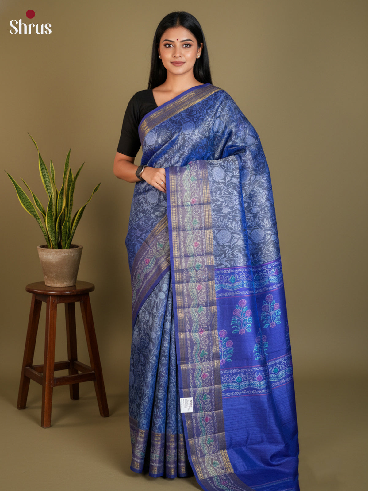 EAS12208 - Semi Patola -Rettapet border Saree - Shop on Shrus.com