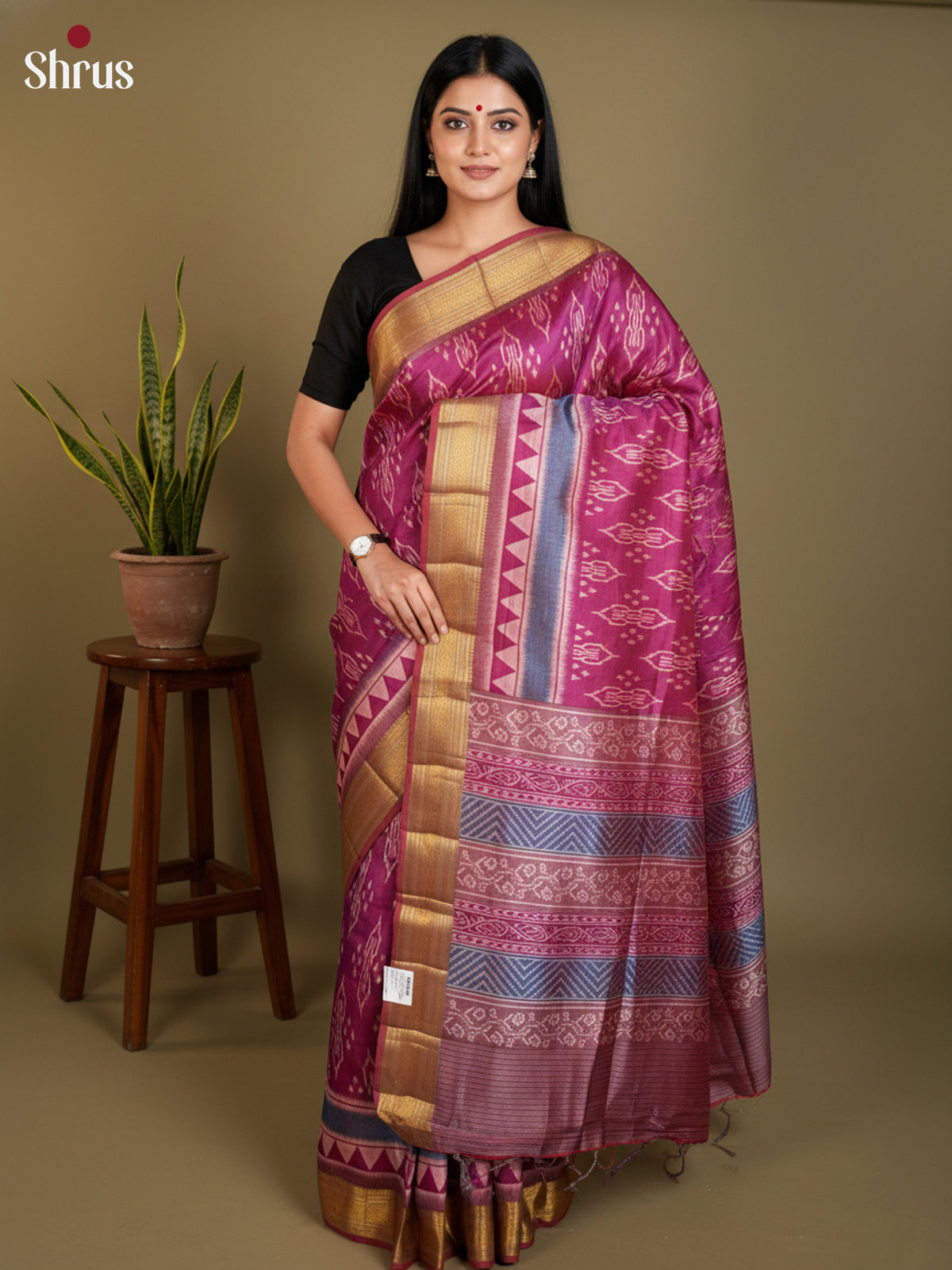 EAS12232 - Semi Patola-Regular Border Saree - Shop on Shrus.com