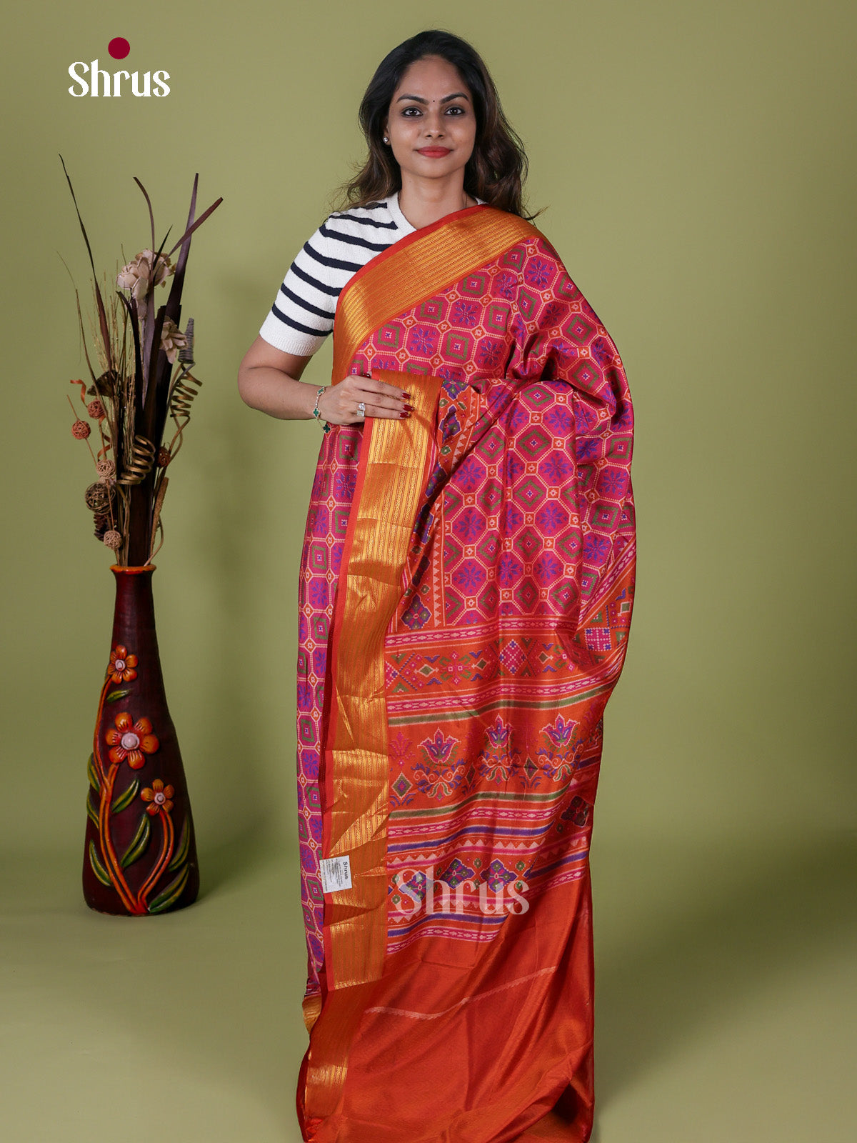 EAS12235 - Semi Patola-Regular Border Saree