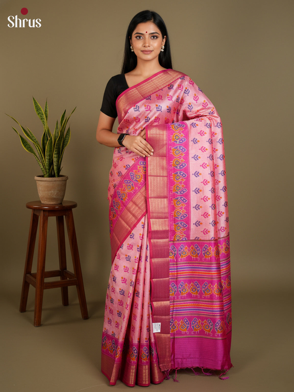 EAS12237 - Semi Patola-Regular Border Saree - Shop on Shrus.com