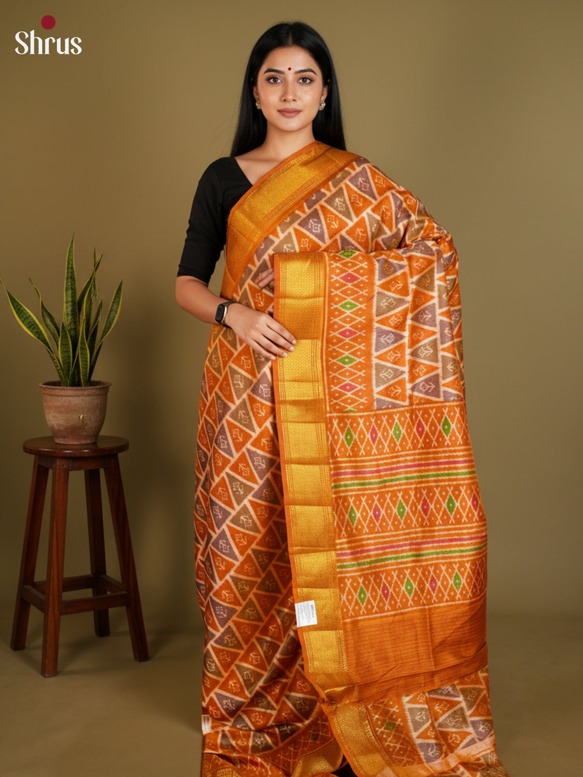 EAS12256 - Semi Patola-Regular Border Saree - Shop on Shrus.com