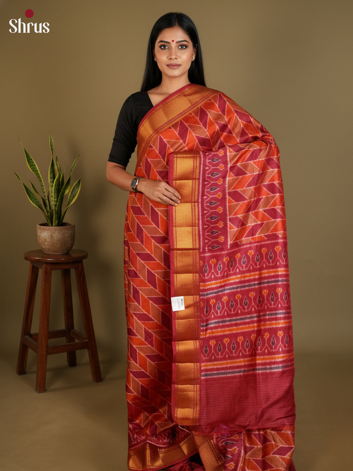 EAS12291 - Semi Patola-Regular Border Saree - Shop on Shrus.com
