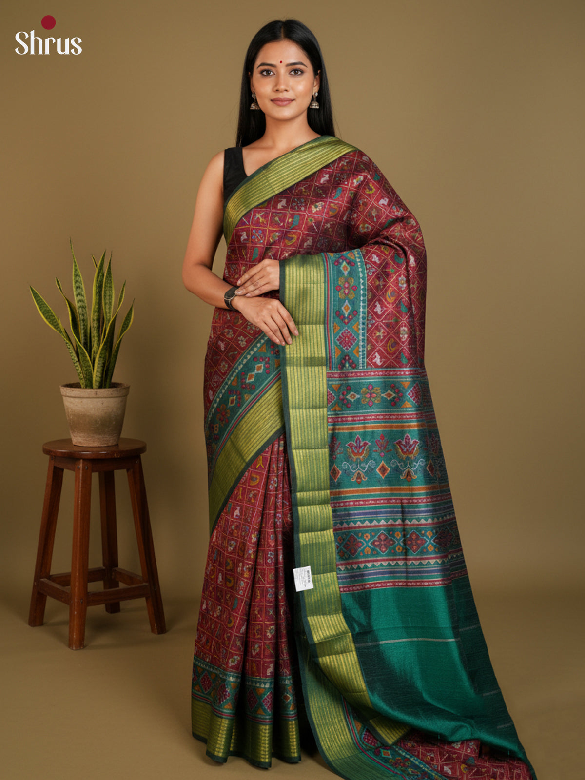 EAS12292 - Semi Patola-Regular Border Saree - Shop on Shrus.com