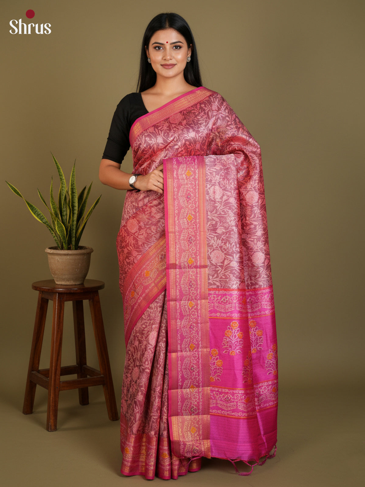 EAS12294 - Semi Patola -Rettapet border Saree - Shop on Shrus.com