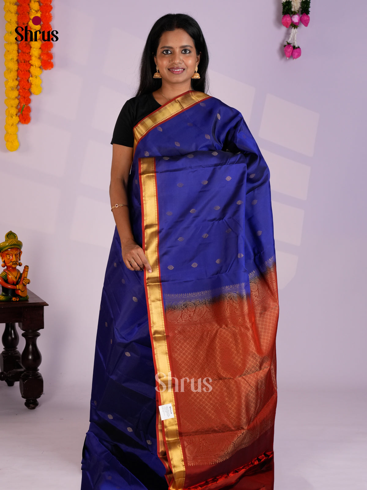 EAS12315 - Kanchipuram-halfpure Saree - Shop on Shrus.com