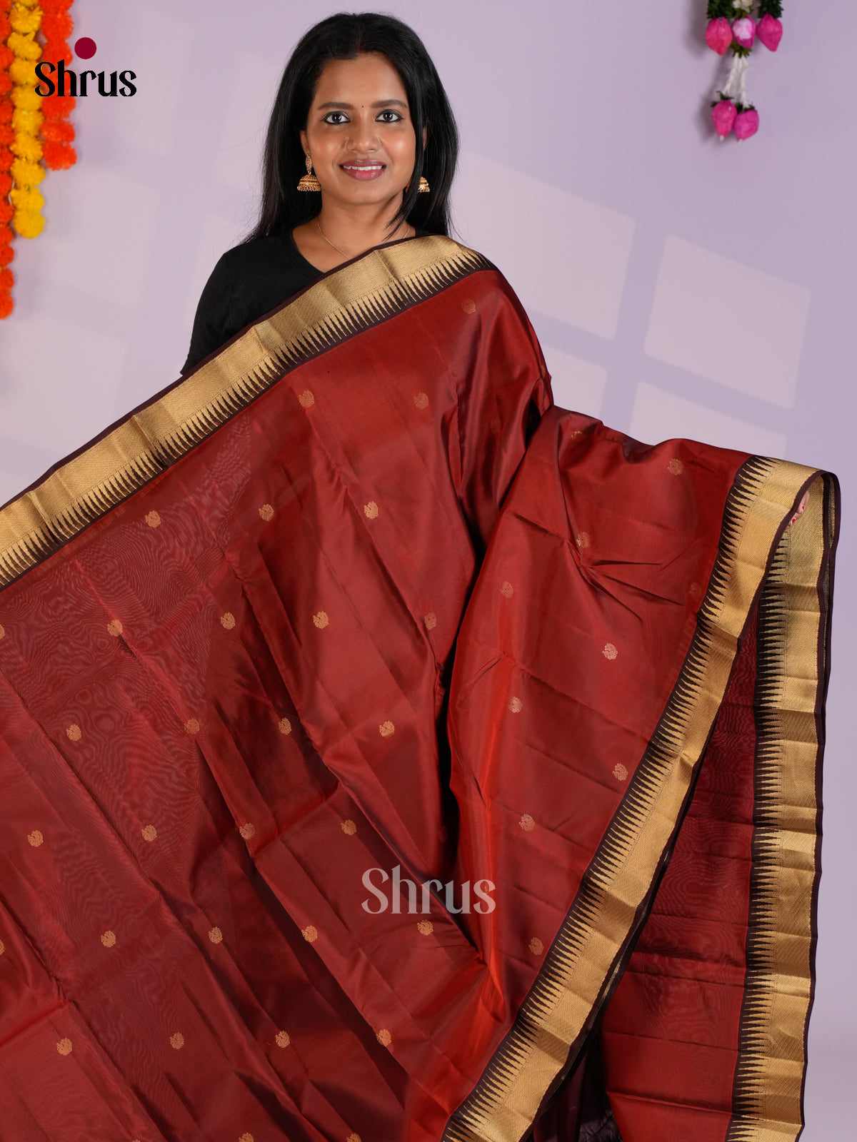 EAS12316 - Kanchipuram-halfpure Saree - Shop on Shrus.com