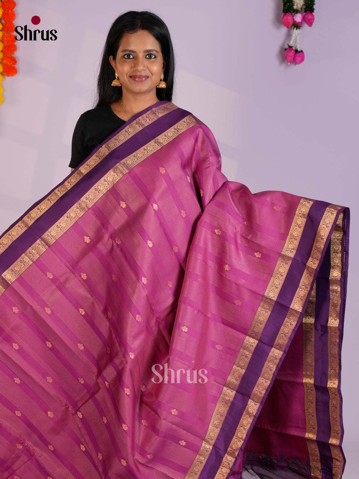 EAS12331 - Kanchipuram-halfpure Saree - Shop on Shrus.com